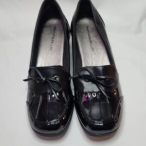 Wanderlust Black Patent Leather Rain Shoes Size 8